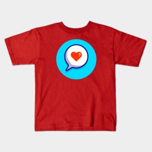 Speech Bubble Love Cartoon Vector Icon Illustration Kids T-Shirt